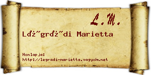 Légrádi Marietta névjegykártya